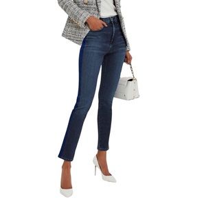 VERONICA BEARD KATE 10 INCH SKINNY BLUE STRIPED DENIM JEANS SIZE 00